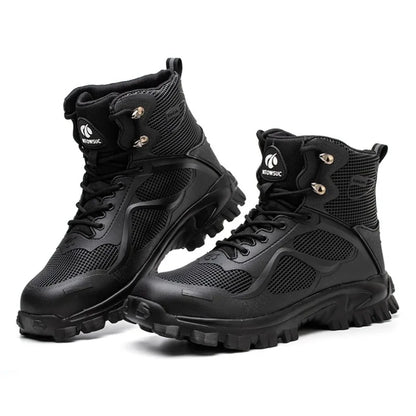 High Top Safety Shoes with Steel Toe Caps Anti-Smashing & Anti-Piercing Wear-Resistant Anti-Slip Labor Protection Footwear