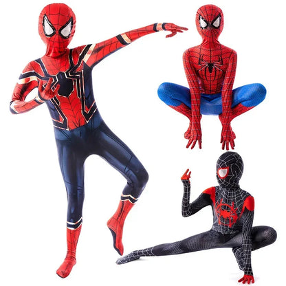 Anime Superhero  Costume Miles Morales Cosplay Zentai Bodysuit  Halloween Costumes Kids Superhero Costumes Movie Characters