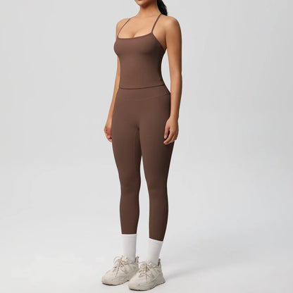 2PCS Yoga Set Nude Feeling Workout Sets Women Tracksuit Gym Push Up Fitness Running Workout Sportwear Sport Bra Leggings Suit