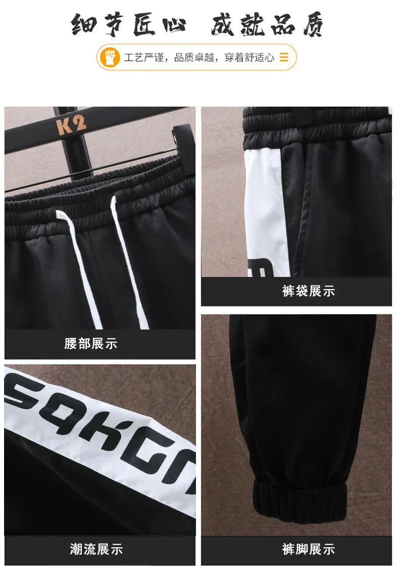 Spring Men Sportswear Tracksuit 2 Piece Running Sets Sports Hooded Jacket+Pant Sweatsuit Male Print Clothing Streetwear
