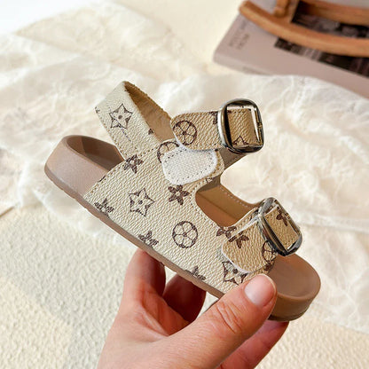 2026 Children Casual Beach Shoes for Girls Boys Summer New Fashion Star Style Soft Sole Anti-slippery Versatile Roman Sandals