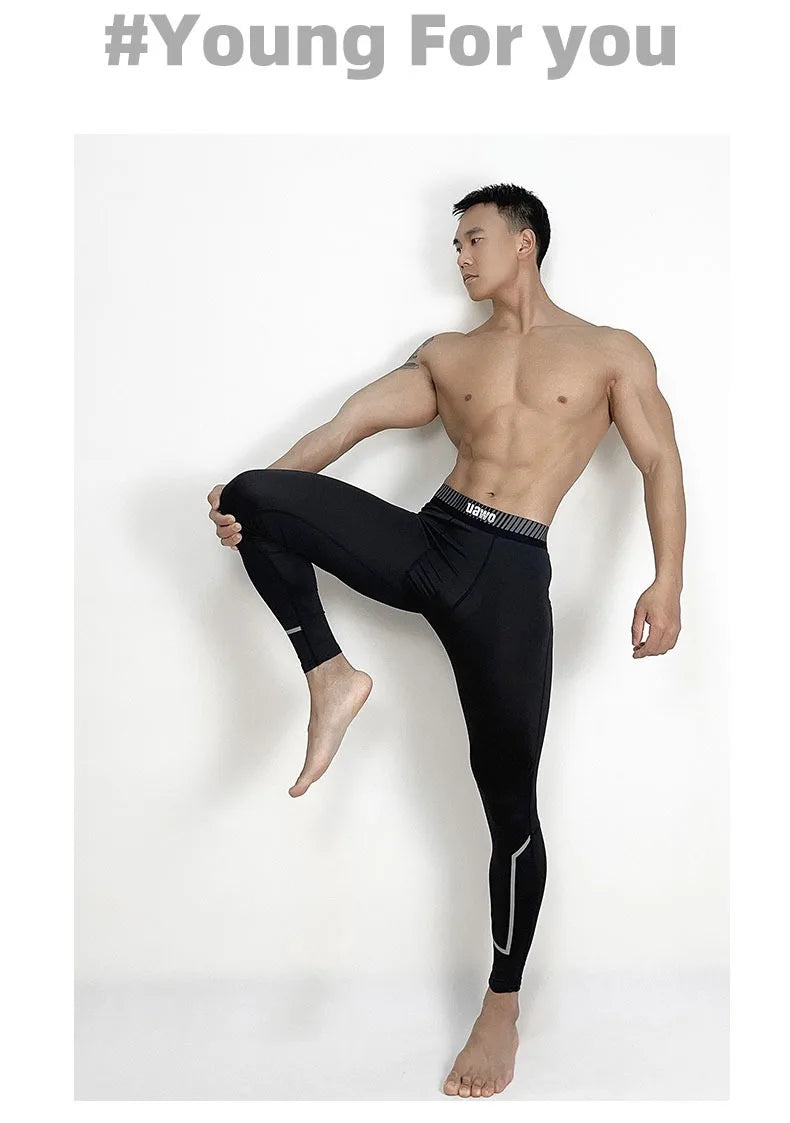 Men Sports Compression Tight Leggings Muscle Training Workout Bottoms Trousers Jogging Dry Yoga Pants Workout Tracksuit