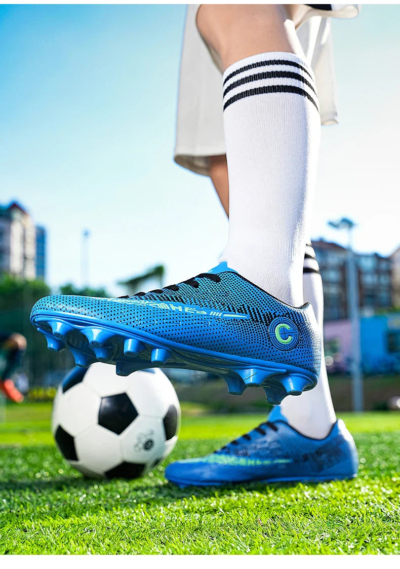 Large Size FG/TF High Quality Mens Soccer Shoes Non-Slip Turf Soccer Cleats for Kids Training Football Boots Chuteira Campo 48