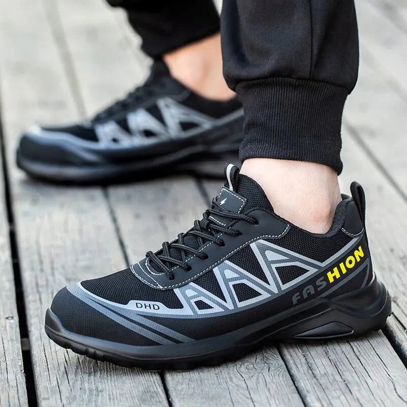 Fashion Sports Shoes Work Boots Puncture-Proof Safety Shoes Men Steel Toe Shoes Security Protective Shoes Indestructible