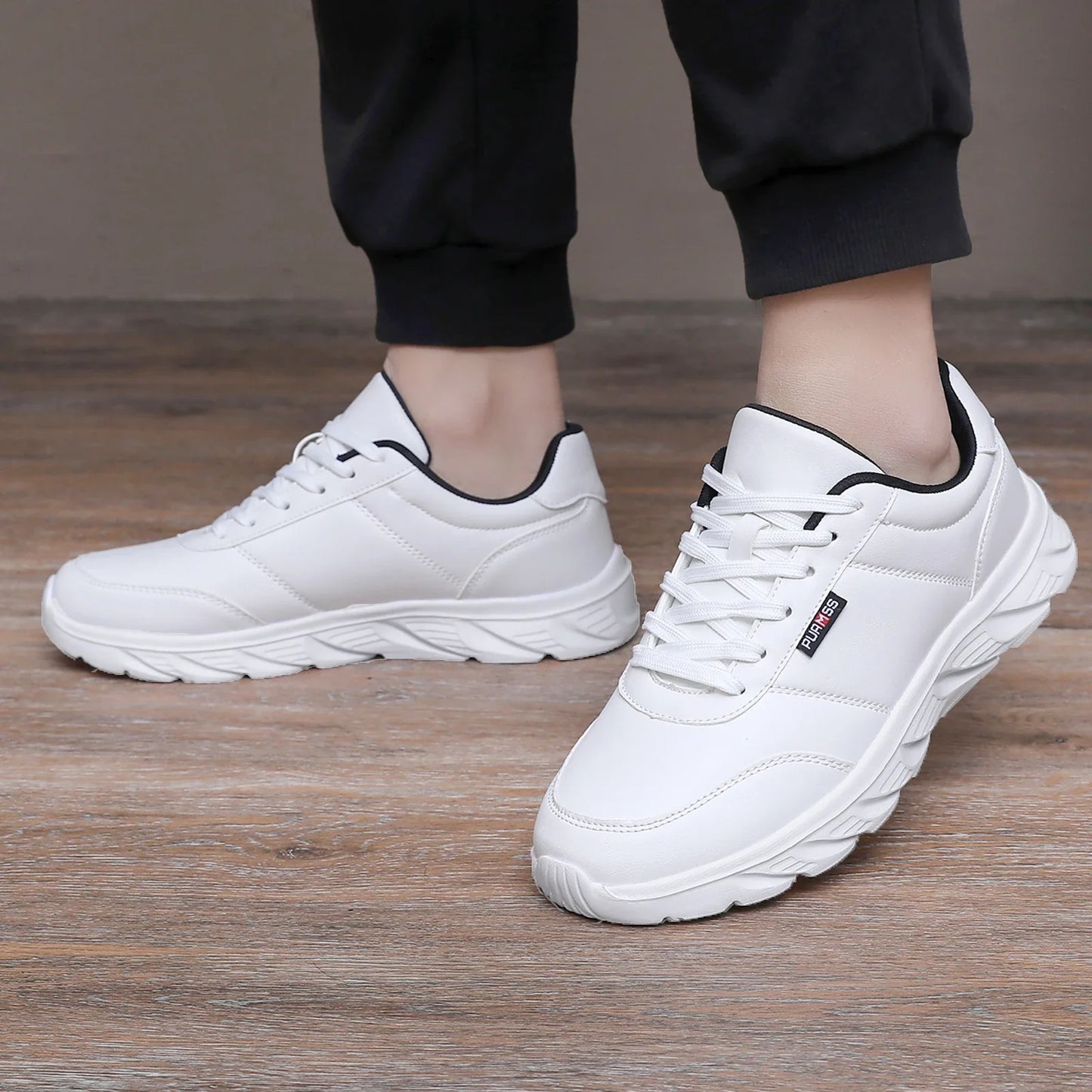 Tênis Masculino Esportivo Macio Sapatos de Corrida Novos Sapatos Casuais para Homens Preto Sólido Branco Calçados para Caminhada Fitness Tênis Masculino para Corrida