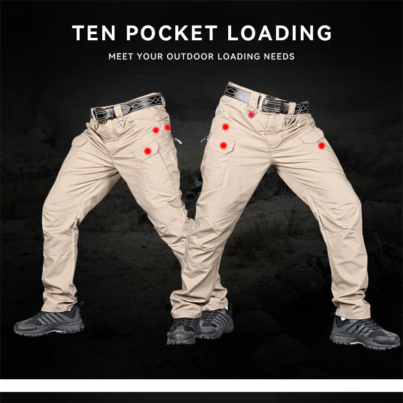 New Casual Tactical Pants Men Cargo Pants Multi Pockets Safari Style Trousers Waterproof Male Streetwear Hiking Plus Size S-6XL