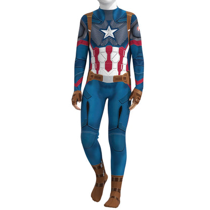 Adults Steve Captain Cosplay Costume America Superhero Jumpsuit Halloween Party Costume Jumpsuit Gifts