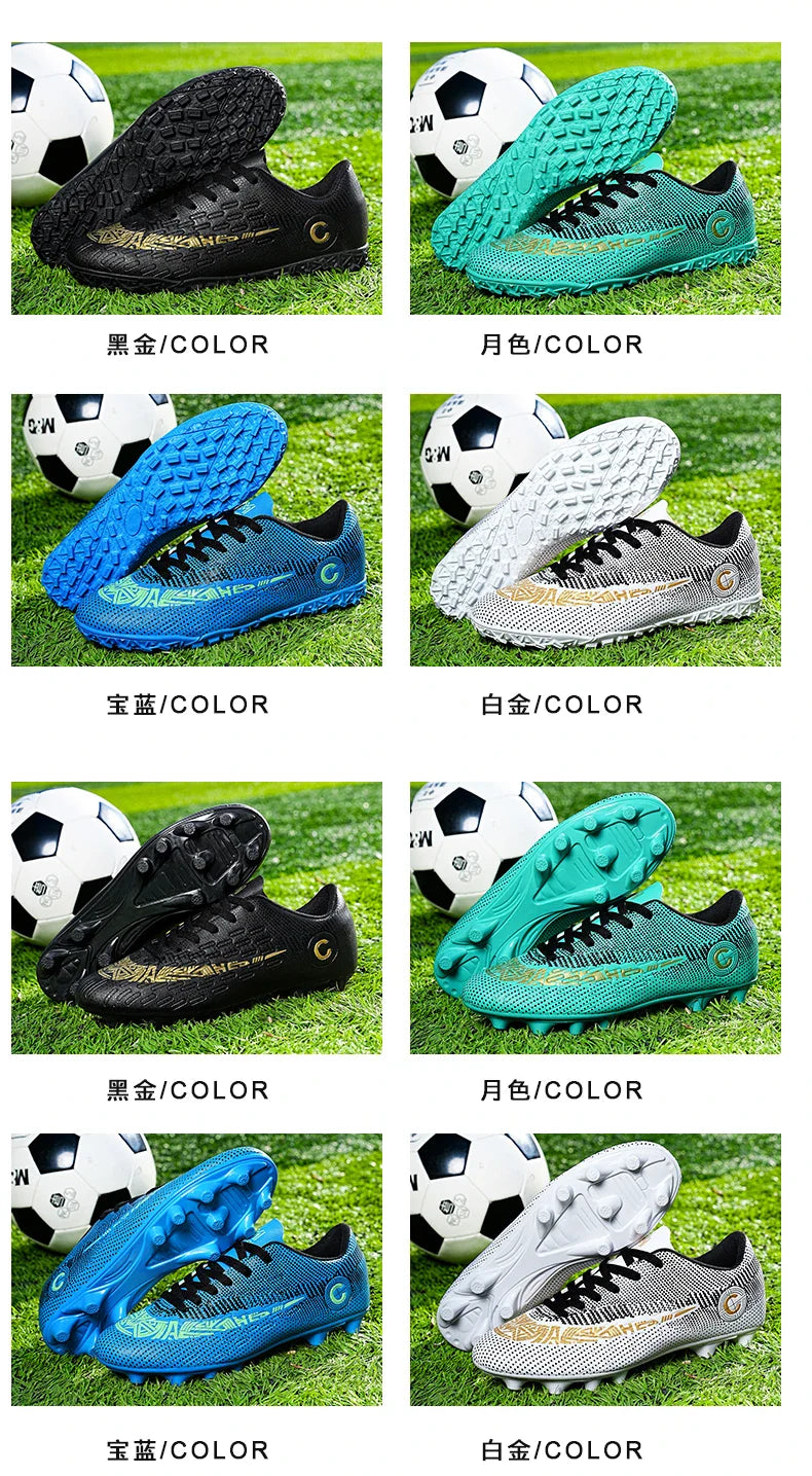 Large Size FG/TF High Quality Mens Soccer Shoes Non-Slip Turf Soccer Cleats for Kids Training Football Boots Chuteira Campo 48