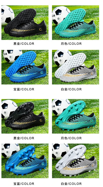 Large Size FG/TF High Quality Mens Soccer Shoes Non-Slip Turf Soccer Cleats for Kids Training Football Boots Chuteira Campo 48