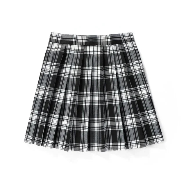 Summer Women High Waist Pleated Plaid Skirts Mini Tennis Skirt Harajuku JK Japanese School Uniform Short A-Line Mini Skirt Girl