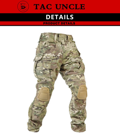 Tactical G3 Pants Cargo Combat Pants With Knee Pads Tactical Trousers Cotton Polyster Hiking Hunting Paintball Outdoor Sports