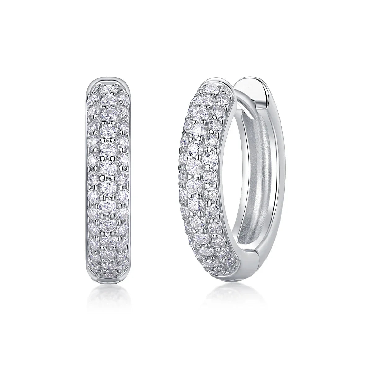 D color moissanite stud earrings 925 silver 18K gold plated hoop earrings, women's wedding party jewelry with gift box