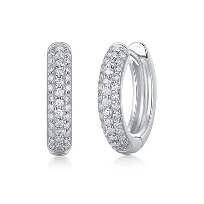 D color moissanite stud earrings 925 silver 18K gold plated hoop earrings, women's wedding party jewelry with gift box