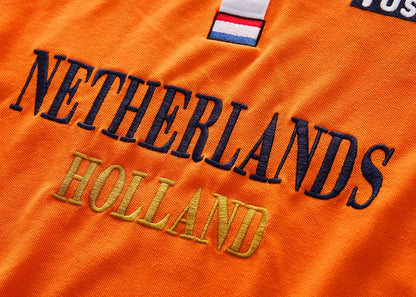 Men's polo shirt Netherlands easter monday king's birthday all saints'day christmas day cotton embroidery stitching color hollan