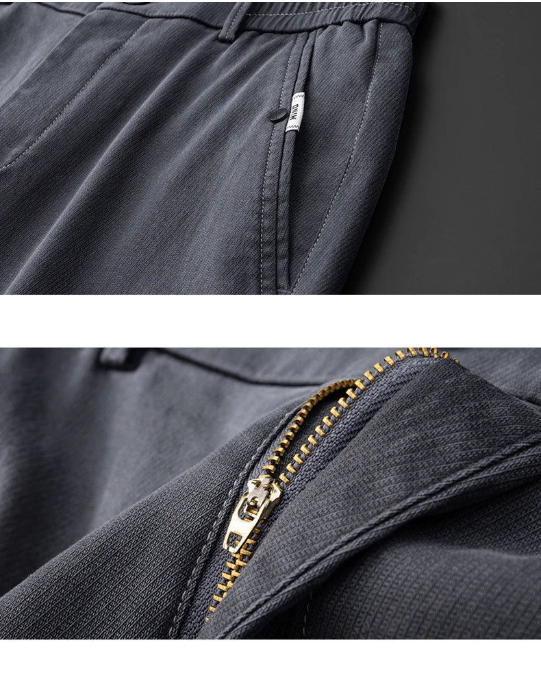 Business Straight Men's Pants Fashion Comfortable Brand Lyocell Soft Trousers Classic Simple Regular Solid Color Slim Pants