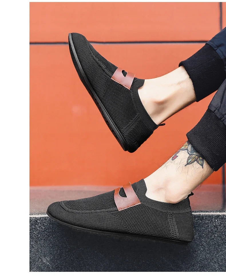 Men's Non Slip Loafers Thin Bottom Breathable Casual Slip on Lightweight Fashion Loafer Comfortable Driving Office Shoes