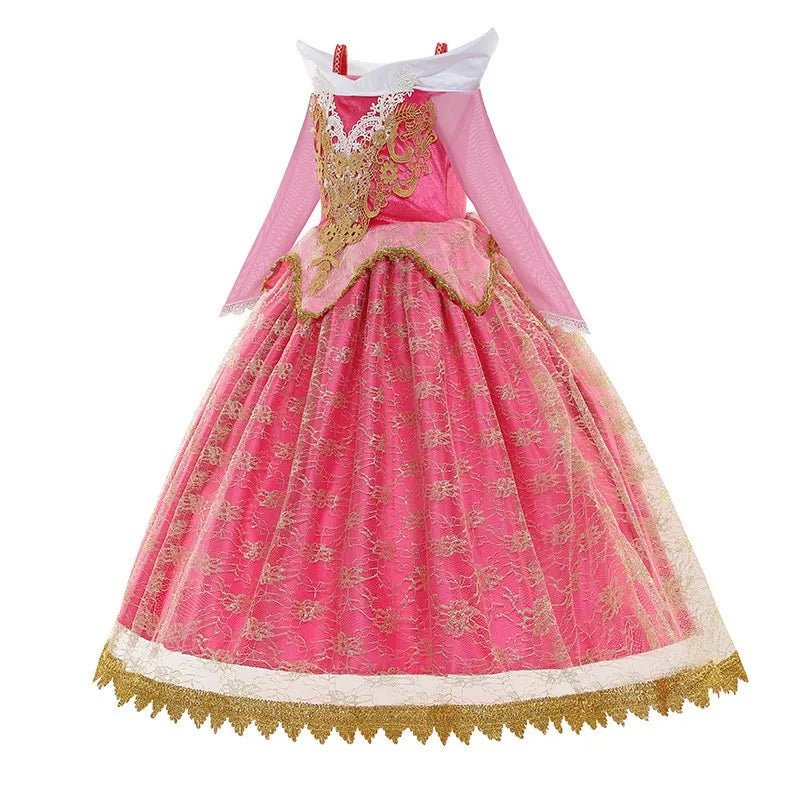 Girls Sleeping Beauty Aurora Cosplay Princess Dress Kids Rapunzel Frozen Elsa Cinderella Costume Party Clothing 2-12Years