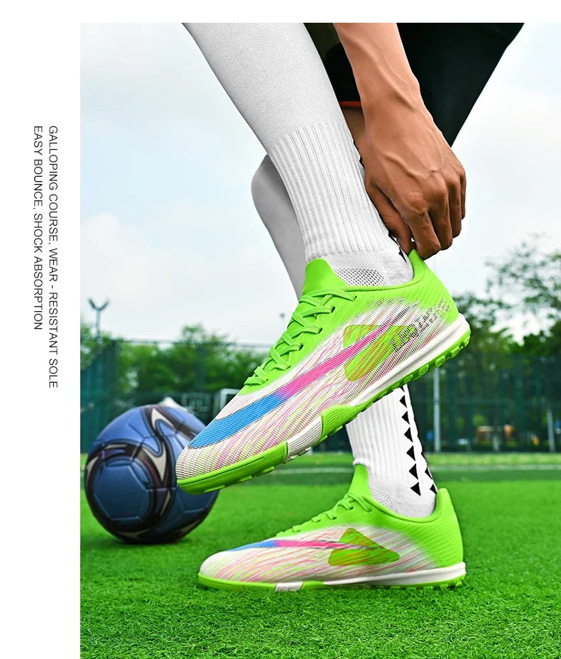 New Men Football Boots Outdoor Non Slip Match Boys Breathable Soccer Shoes Sport Adult Cleats Training Long Spikes Comfortable
