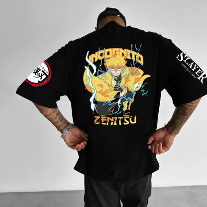Demon Slayer Anime Men's T Shirts Summer Y2k Clothes Women Casual Cotton Oversized Short Sleeve Tee Streetwear Top Unisex