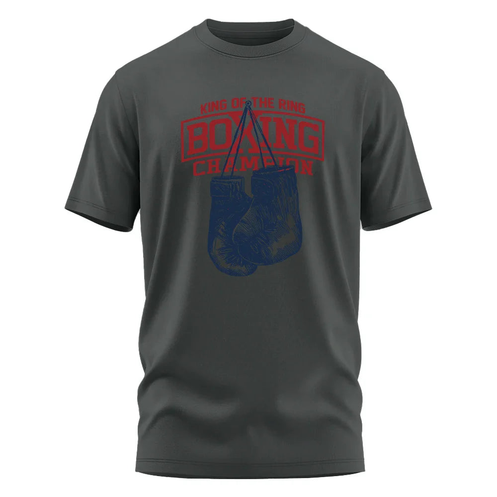 King of The Ring Boxing Champion Printed T Shirt for Men Women Vintage GYM Apparel Tops Tees