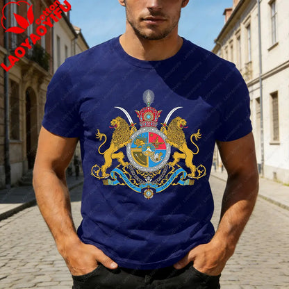Lion and Sun Iran Persian Flag Iran Tshirt Khorshid Graphic T-Shirt Daily Life Casual Men Women Unisex Cotton Streetwear