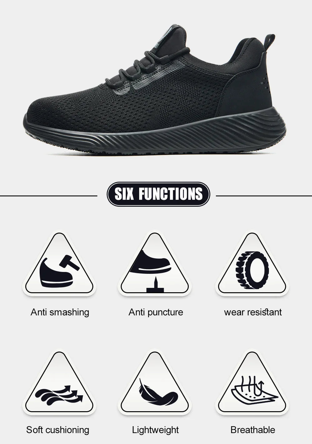 Safety Shoes Men With Steel Toe Cap Anti-smash Men Work Shoes Sneakers Light Puncture-Proof Indestructible Shoes Dropshipping