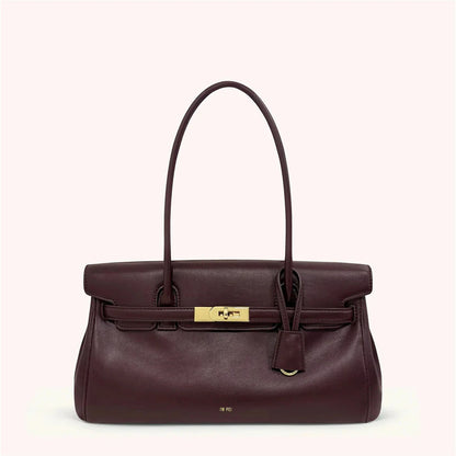 Women's 2026 New Yara Underarm Bag Large Capacity Breadstick Bag Small Design Trendy Lock Buckle Soft Leather Handbag