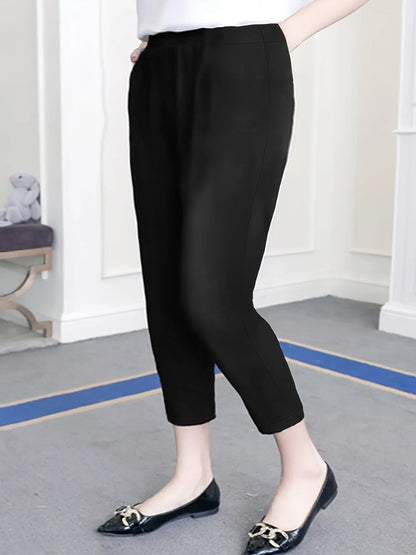 Knitted fabric fashion seven-minute pants