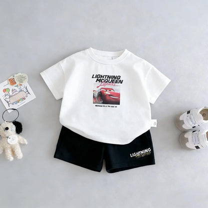 T-shirt Shorts Boy's 2pc/set Kids Summer Clothing Cartoon Fashion Children Short Sleeved Suit Toddler Costume Sets