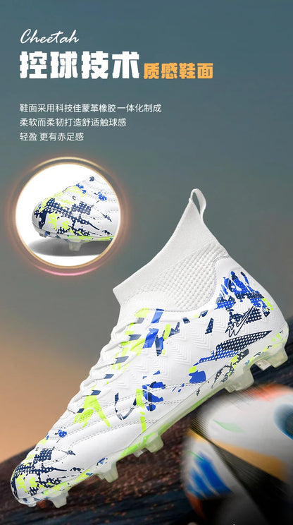 Double Star 2026 New High-Top Soccer Shoes, AG Long Studs, for Teens, Primary School Students, Adults & Kids, Professional Match