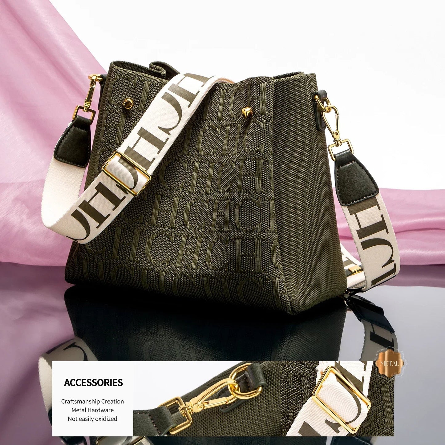 Classic Retro New Solid Color Letter Design Women's Shoulder Bag Fashion Party Multifunctional Occasion Handbag