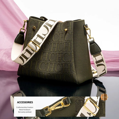 Classic Retro New Solid Color Letter Design Women's Shoulder Bag Fashion Party Multifunctional Occasion Handbag