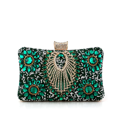 Acrylic Flower One Side Glitter Tassel Women Evening Bags Diamonds Small Day Clutch Luxury New Chain Shoulder Handbags For Party