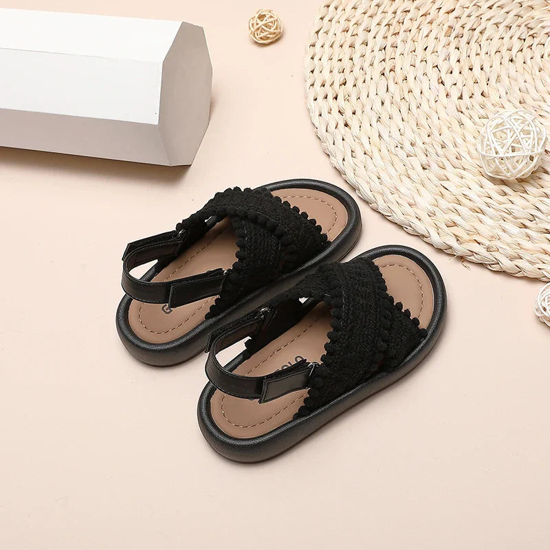 Girl Summer Sandals Classic Fashion Ethnic Style Kids Beach Sandals Fashion Open-toe Versatile Children Non-slip Causal Shoes