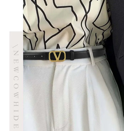 Classic ladies belt casual Joker ladies thin belt fashion personality with pants.