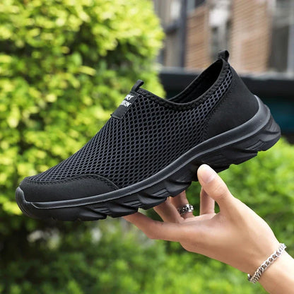 Lightweight Men Casual Shoes Breathable Slip on Male Casual Sneakers Anti-slip Men's Flats Outdoor Walking Shoes Size 38-46