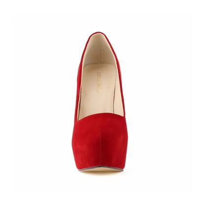 New Cross-dresser Men's Platform Pumps Unisex Queen 14cm Sexy Party Nightclub Court Flock Concealed Round Toe High Heels Shoes