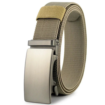 Men Belt Elastic Metal Automatic Buckle Army Outdoor Hunting Tactical Jeans Pants Belt Nylon Breathable Belts 150 Big Size Belts