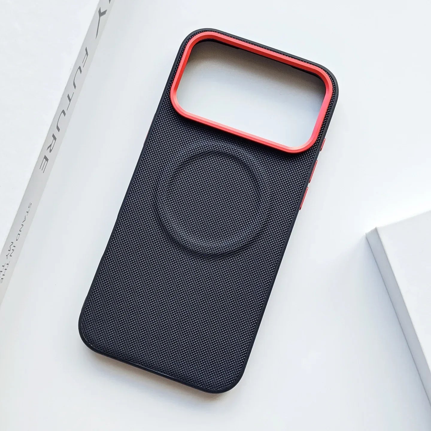 Leather Magnetic Case For Iphone 17 Pro Max/17 Pro/17 Magsafe Charging Grain Diamond Textured Individual Buttons Leather Cover