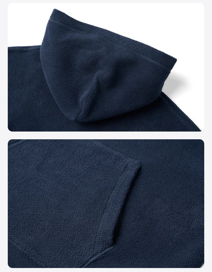 Autumn Winter New Oversize Comfortable Polar Fleece Hoodies Men Warm Logo Embroidery High Quality Sweatshirts