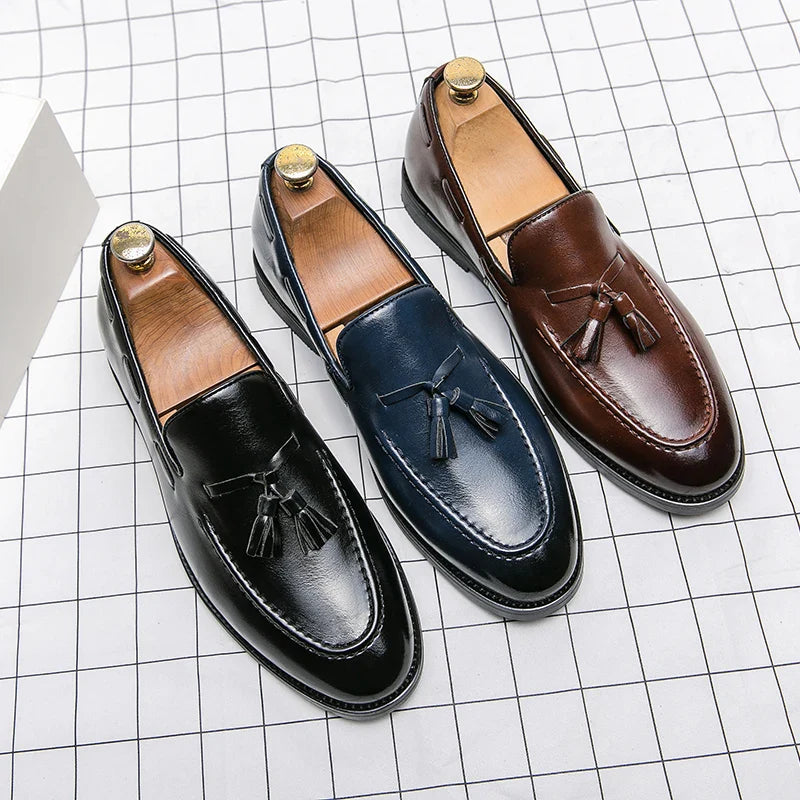 Classic Men Casual Loafers Driving Shoes Moccasin 2025 Fashion Male Comfortable Summer Leather Shoes Men Lazy Tassel Dress Shoes