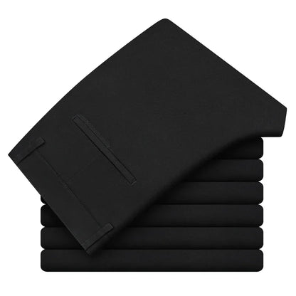 97% Cotton Classic Men's Casual Pants New Soft Cozy Elasticity Straight Business Trousers Fashion Branded Clothing Size 28-38