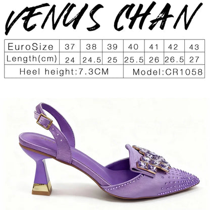 Rhinestone Pointed Toe High Heels - Elegant Italian Style Footwear for Women's Parties