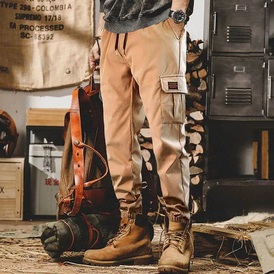 2026 New Trendy Solid Color Pants, Multi Flap Pocket Men's Cargo Pants, Loose Casual Outdoor Pants, Men's Work Pants oversized
