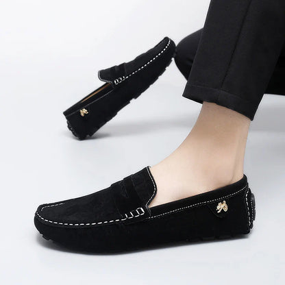 2025 Novos Sapatos Gorro Feitos à Mão Masculinos de Luxo Leve Estampa Crocodilo Tendência Mais Fácil de Combinar Slip-On Loafers Preguiçosos Sapatos da Moda para Dirigir Masculinos e Femininos