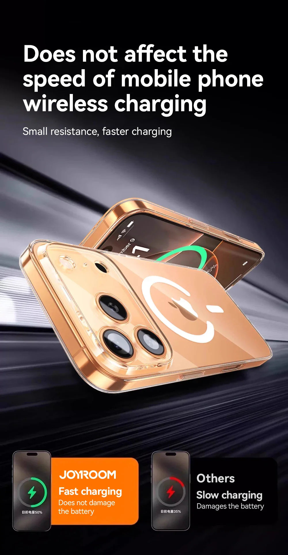 Joyroom for iPhone 17 pro Max Clear Case Compatible with Magsafe Anti-Yellow Magnetic Phone Hard Transparent Case for iPhone 17