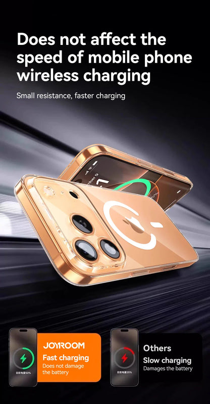 Joyroom for iPhone 17 pro Max Clear Case Compatible with Magsafe Anti-Yellow Magnetic Phone Hard Transparent Case for iPhone 17