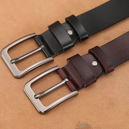 Men Genuine Leather Belts High Quality Pin Buckle Waist Straps Belt  for Men LONG Large 110 120 130 140 150 160 170cm Plus Size