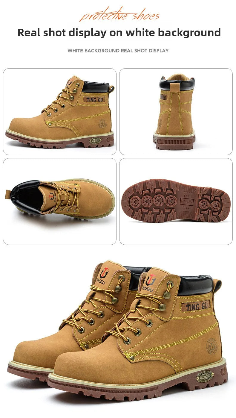 Four Season Labor Protection Shoes Anti Smashing Anti Piercing Steel ToeCap Anti Slip SafetyShoesWear-resistant Protective Shoes