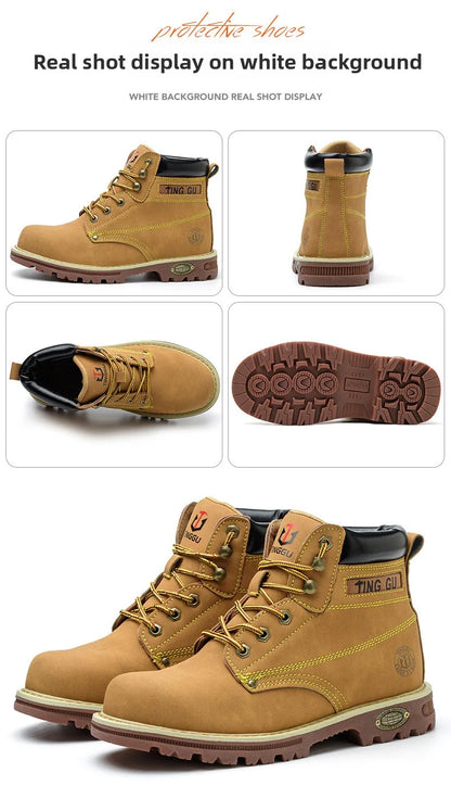 Four Season Labor Protection Shoes Anti Smashing Anti Piercing Steel ToeCap Anti Slip SafetyShoesWear-resistant Protective Shoes